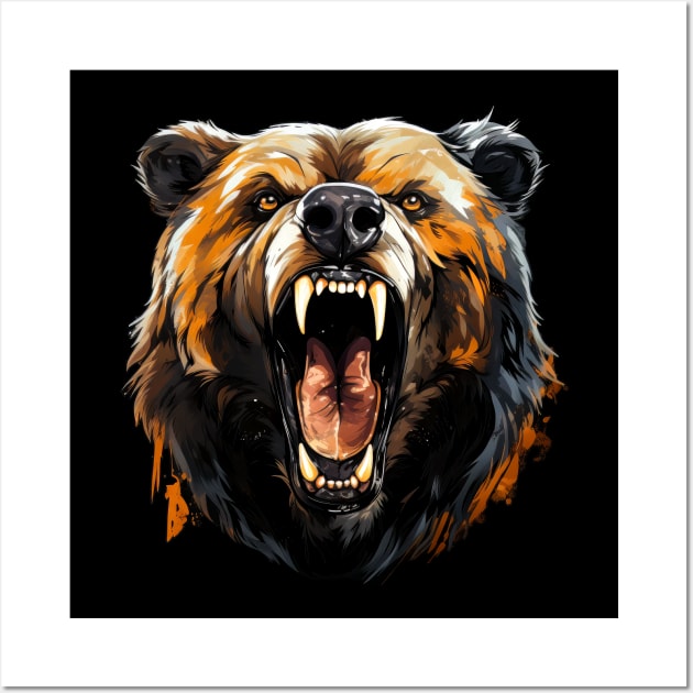 Angry Bear Wall Art by ZombieTeesEtc